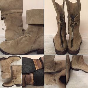 Fiorentini + Baker Sand-color Suede Ella boots 36